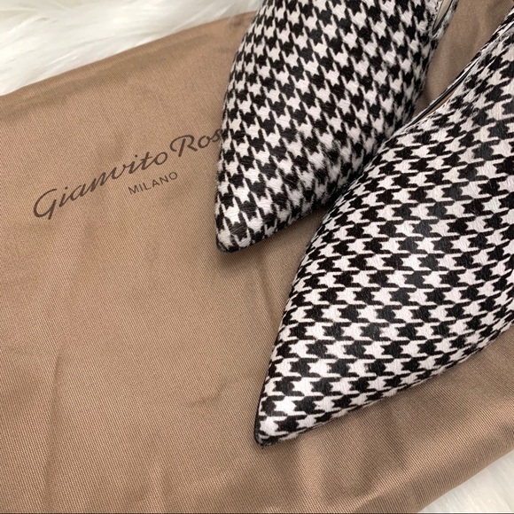 Gianvito Rossi Houndstooth Kitten-Heel Pumps - Picture 6 of 14